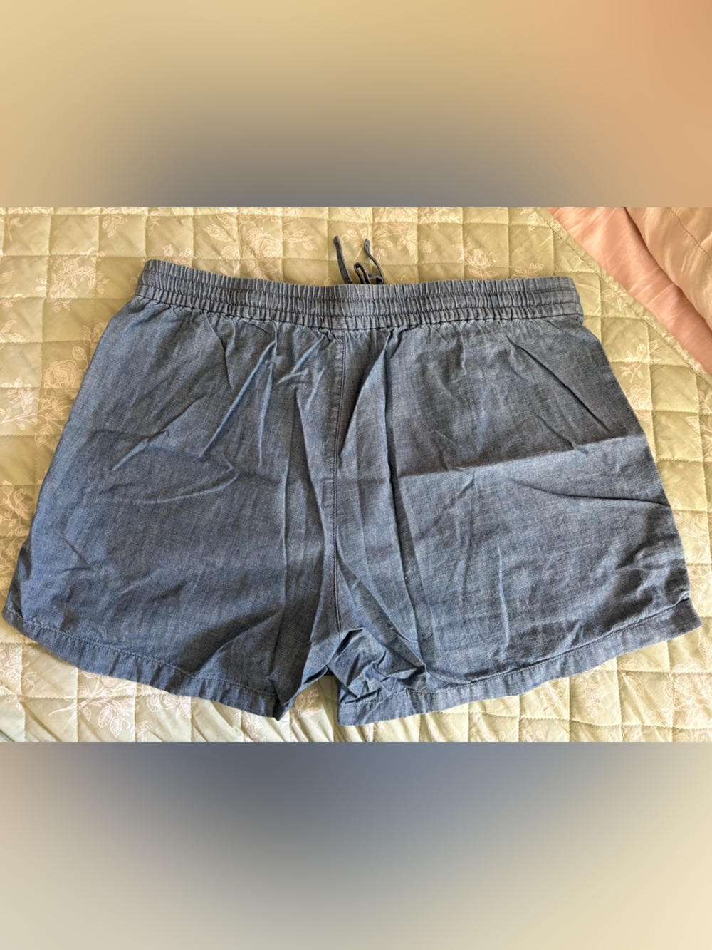 J. Crew Light Blue Chambray Elastic Waist Shorts - Picture 3 of 6